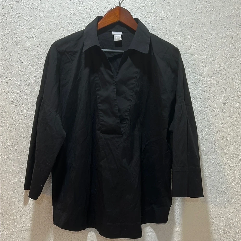Chico’s  black blouse size 2 -u.s 12/14 GUC.. - Picture 3 of 11